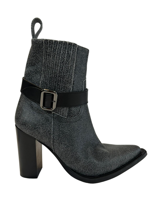 BESO Women's Ankle Boots  in Space Grey Leather| 90 Heel
