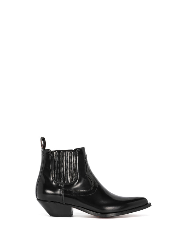 HIDALGO Women's Ankle Boots in Black Brushed Calfskin